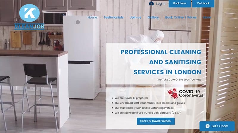 11. Klean Job - Stunning Corporate Website Example