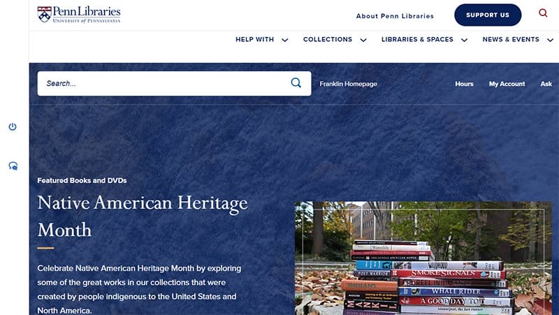 11. Penn Libraries - Best Library Website Design Inspiration Example