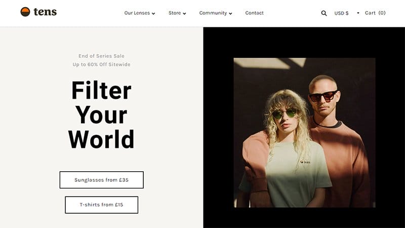 11. Tens - Retro Website Design Example