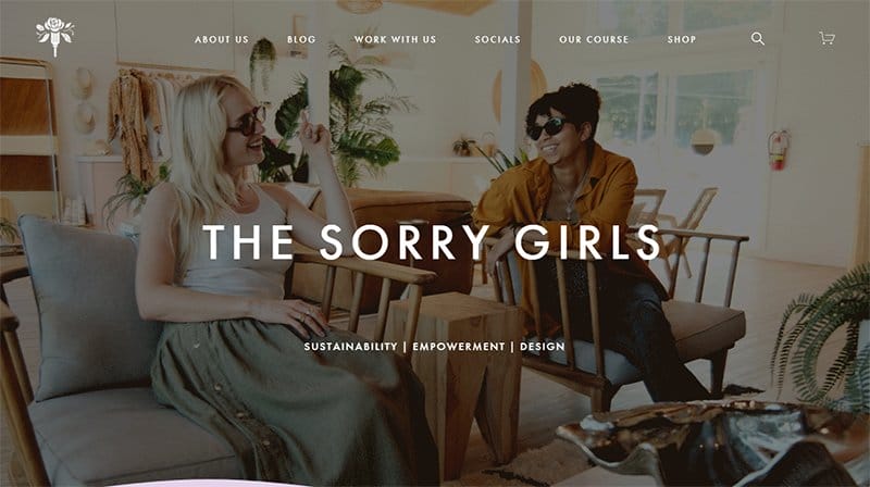 11. The Sorry Girls - Squarespace Website Example