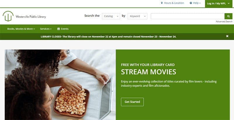 12. Westerville Public Library - Best Library Website Design Inspiration Example