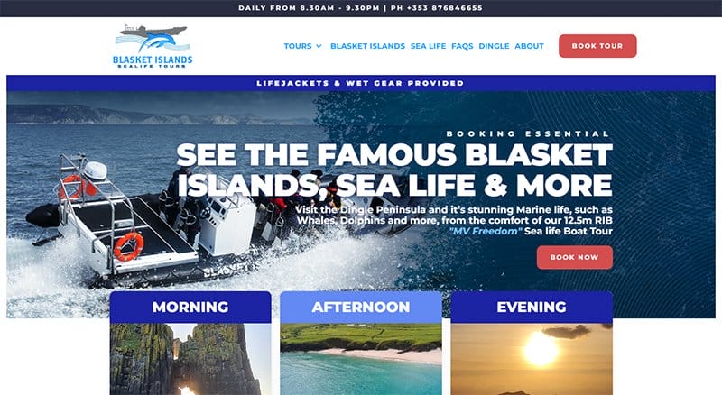 13. Blasket Sea Life Tours - Brochure Website Example