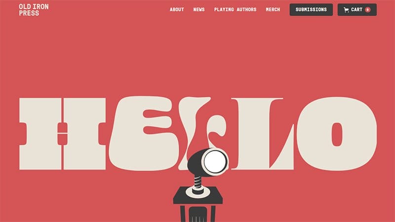 13. Old Iron Press - Retro Website Design Example