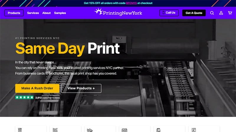 13. Printing New York - Powerful WooCommerce Store Example