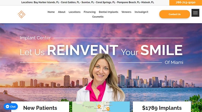 14. Implant Center of Miami - Brochure Website Example