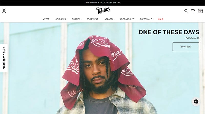 14. Sneaker Politics - Best JavaScript Website Examples