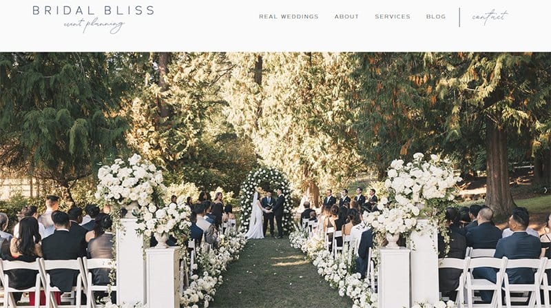 15. Bridal Bliss - Simple & Minimal Website Example