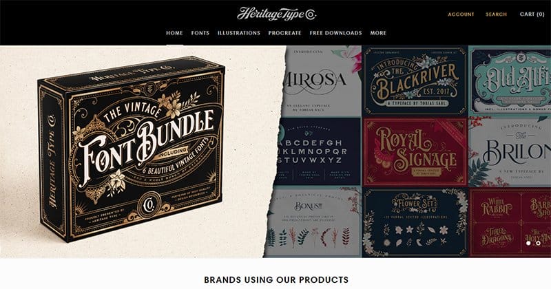 15. Heritage Type Co. - Retro Website Design Example