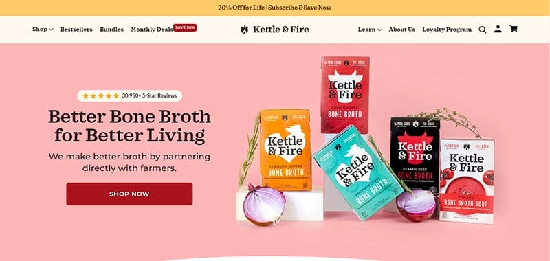 15. Kettle & Fire - Best Colors For Website Example