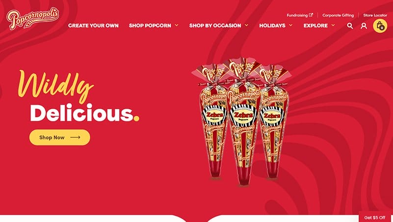 15. Popcornopolis - Best Website Design Idea Example