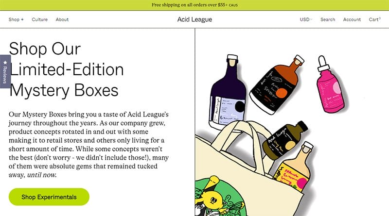 16. Acid League - Simple & Minimal Website Example