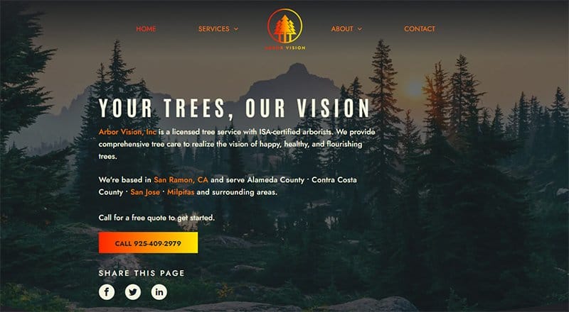 16. Arbor Vision - Brochure Website Example