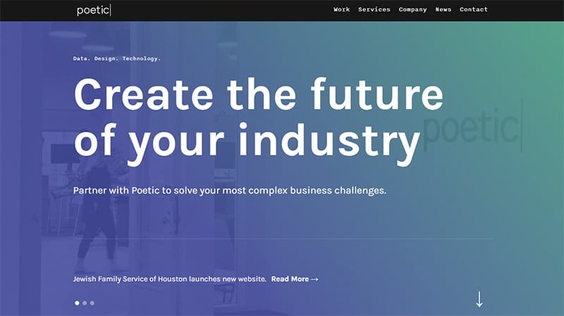 16. Poetic - Best Professional Services Website Example