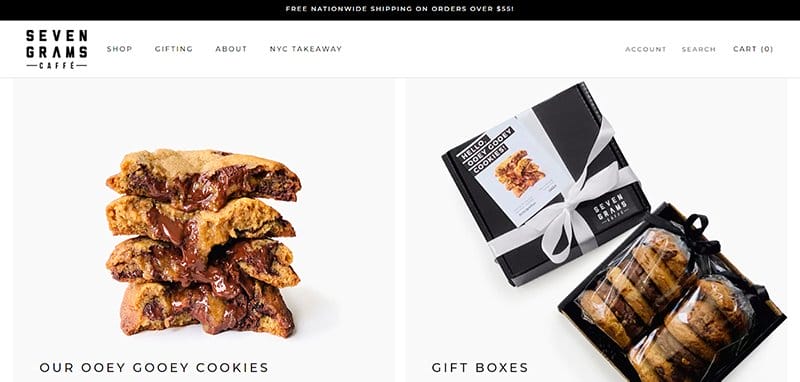 16. Seven Grams Caffe - Best Colors For Website Example