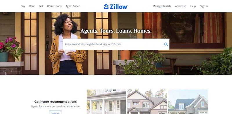 16. Zillow - Best Creative Web Design Idea Example