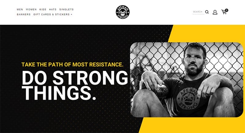 17. Apeman Strong - Squarespace Website Example