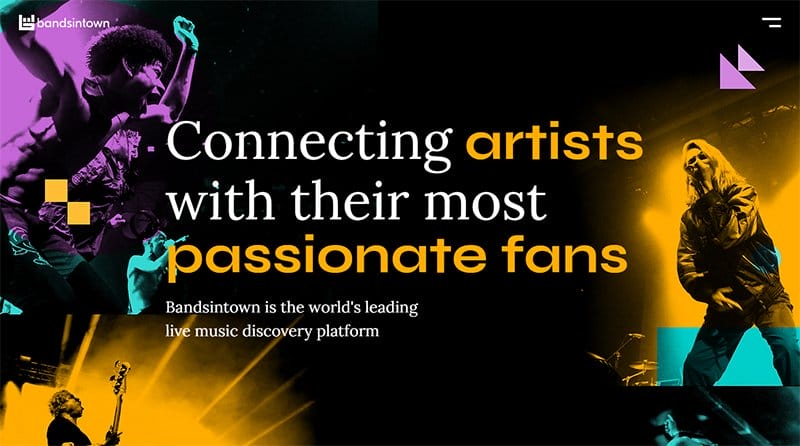 18. Bandsintown - Stunning Corporate Website Example