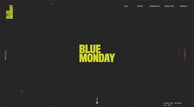 18. Blue Monday - Retro Website Design Example