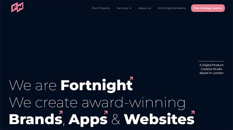 18. Fortnight Studio - Best Professional Services Website Example