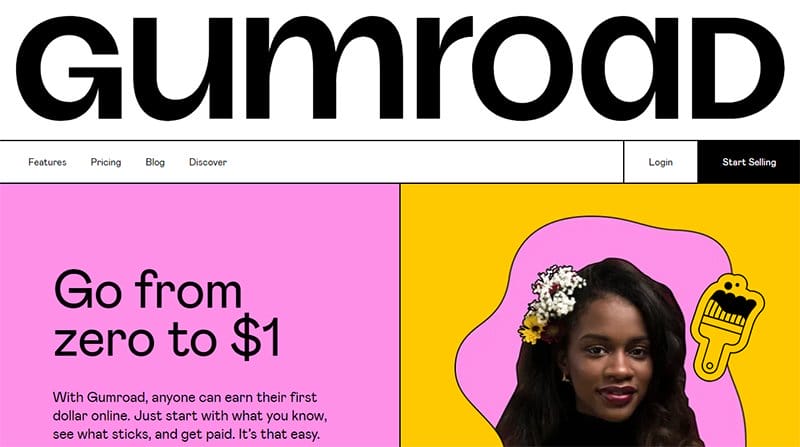 18. Gumroad - Best Examples of Lead Generation Website Designs