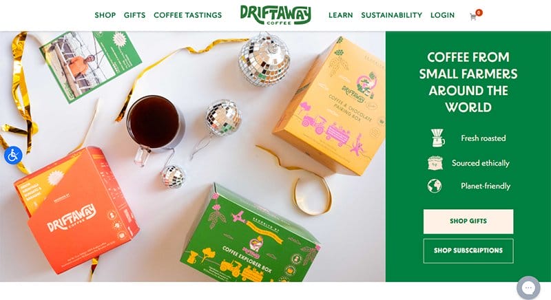 2. Driftaway Coffee - Powerful WooCommerce Store Example