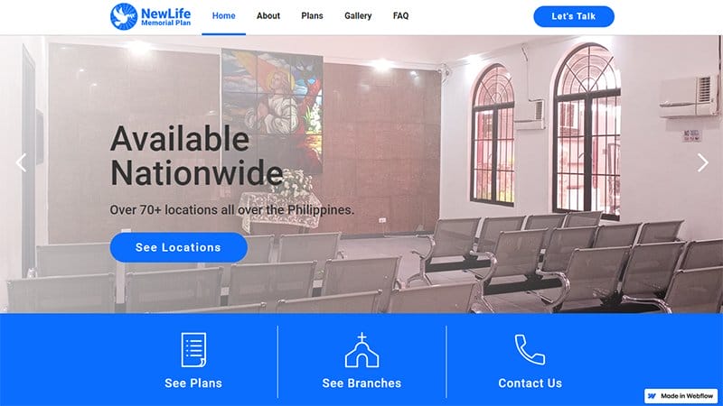 2. New Life Memorial Plan - Best Online Memorial Website Example