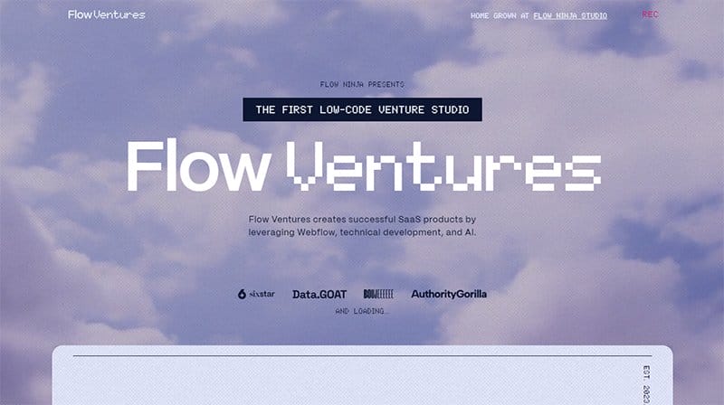 21. Flow Ventures - Retro Website Design Example