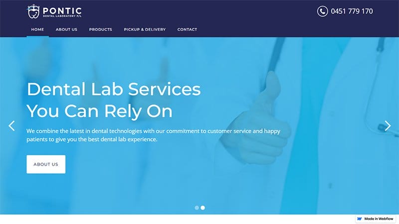21. Pontic Dental - Brochure Website Example