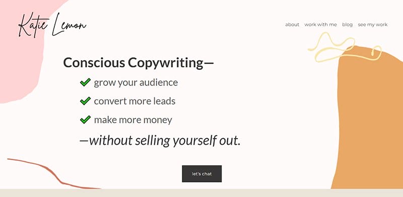 22. Katie Lemon - Best Colors For Website Example