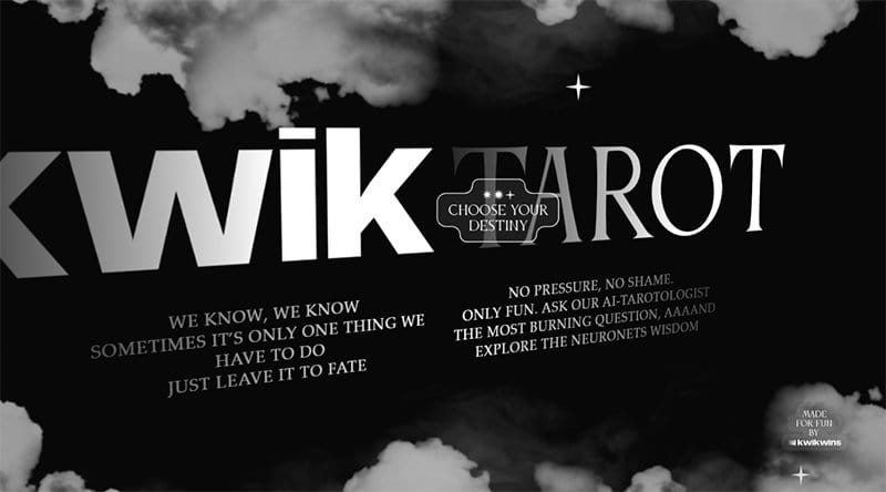 22. KwikTarot - Retro Website Design Example