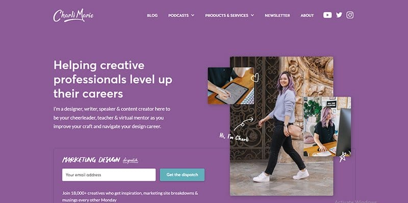 24. Charlie Marie - Best Colors For Website Example