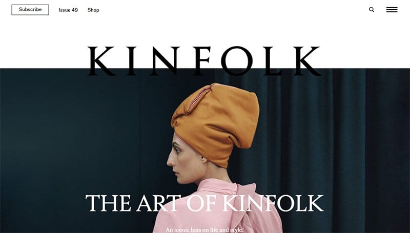 25. Kinfolk - Simple & Minimal Website Example
