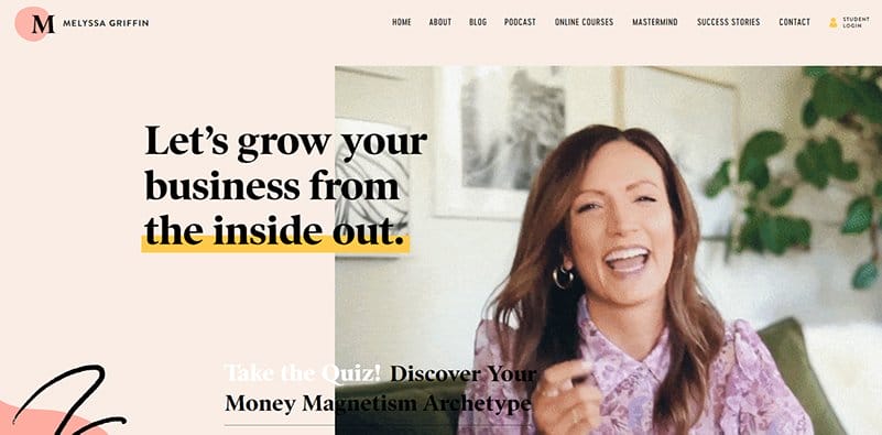 25. Melyssa Griffin - Best Colors For Website Example