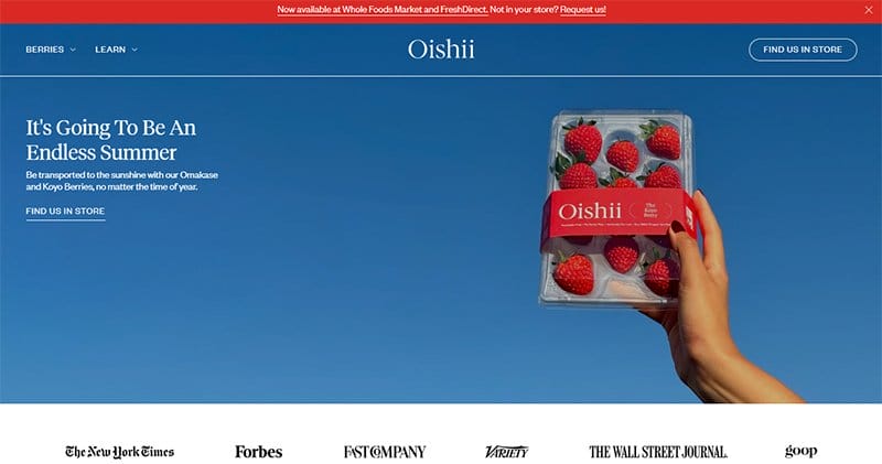 25. Oishii - Stunning Corporate Website Example