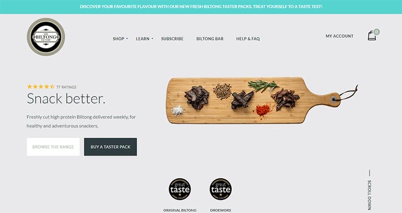 27. The Biltong Factory - Powerful WooCommerce Store Example