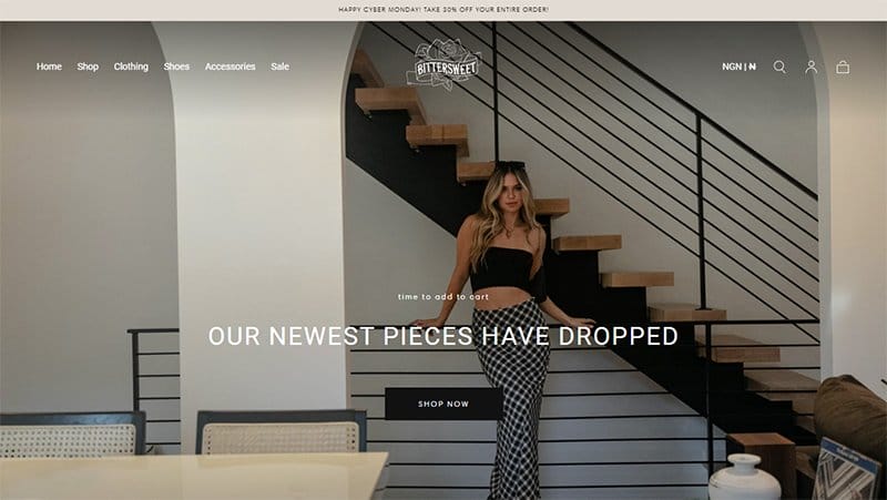 28. BitterSweet Boutique - Powerful WooCommerce Store Example