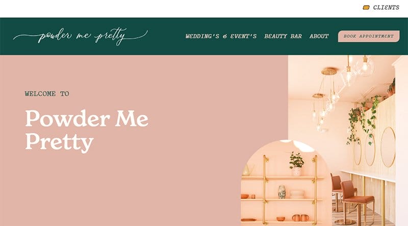 29. Powder Me Pretty - Squarespace Website Example