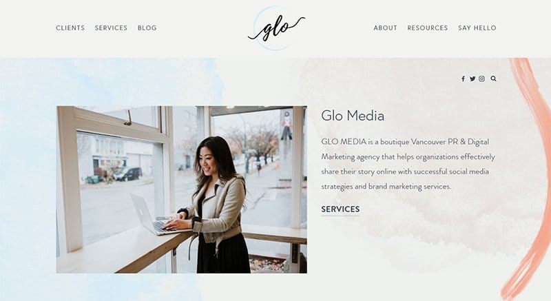 3. Glo Media - Stunning Corporate Website Example