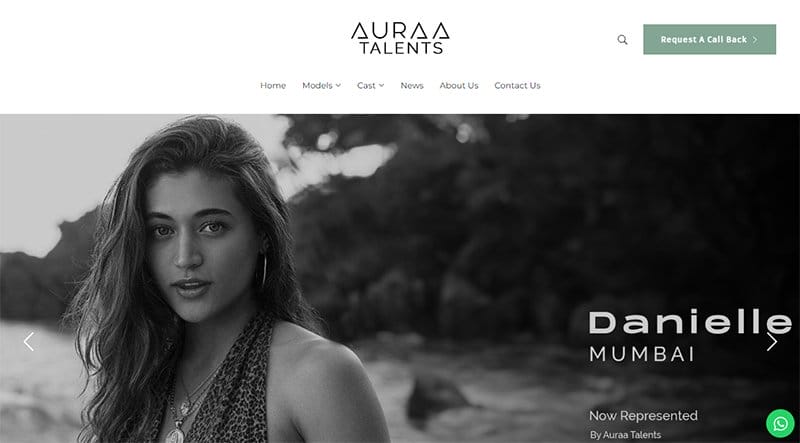 30. Auraa Talents - Simple & Minimal Website Example
