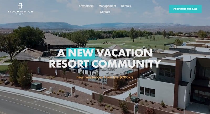 30. Bloomington Villas - Squarespace Website Example