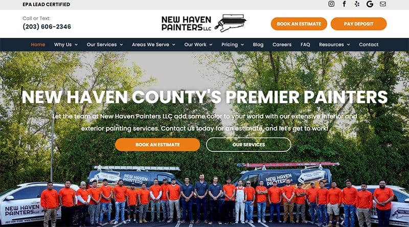 33. New Haven Painters - Best Professional Services Website Example
