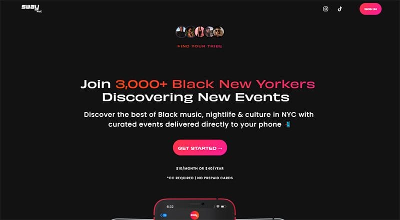 34. SwayNYC - Squarespace Website Example