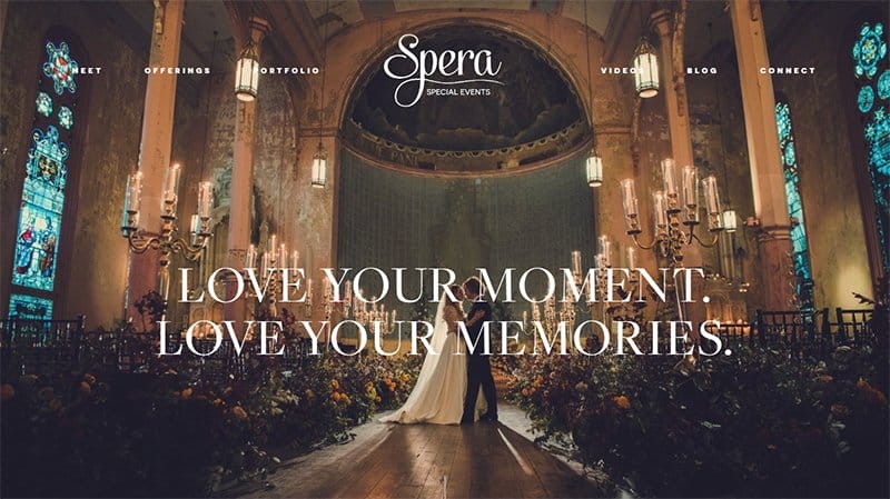 36. Spera Special Events - Squarespace Website Example