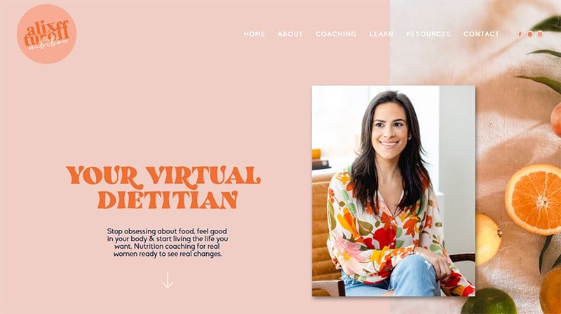 39. Alix Turnoff Nutrition - Squarespace Website Example