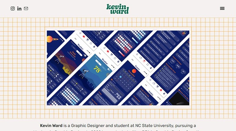 4. Kevin Ward - Retro Website Design Example