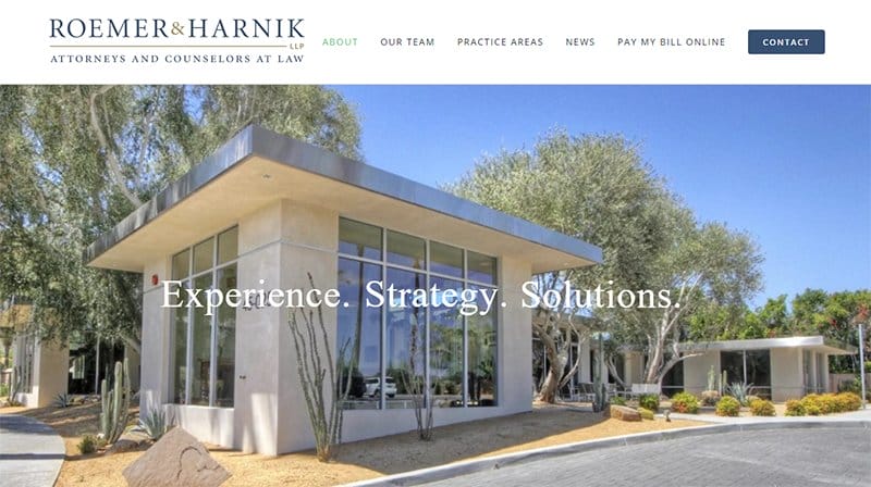 4. Roemer & Harnik - Best Professional Services Website Example