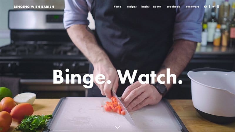 41. Binging with Babish - Squarespace Website Example