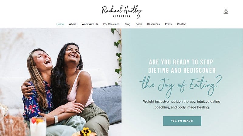 45. Rachael Hartley Nutrition - Best Colors For Website Example