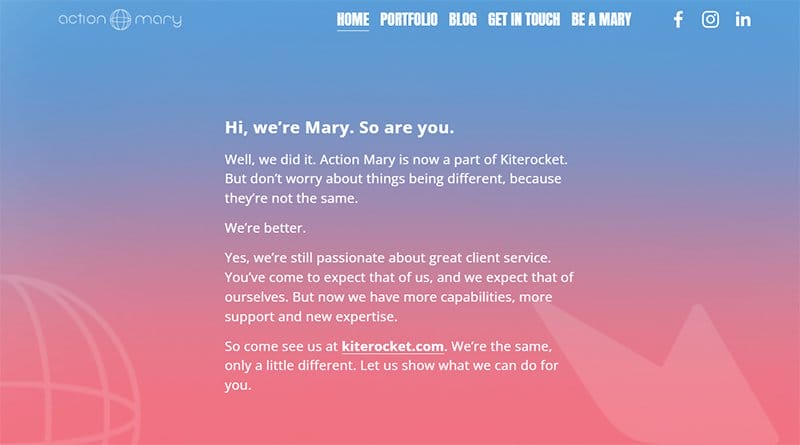 5. Action Mary - Best Professional Services Website Example