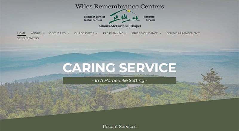 5. Wiles Remembrance Centers - Best Online Memorial Website Example